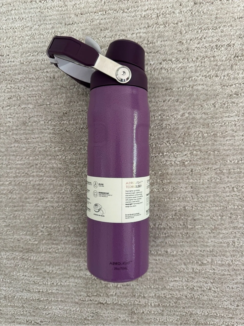 New Stanley Plum 24oz IceFlow Aerolight Fast Flow Water Bottle - Stainless